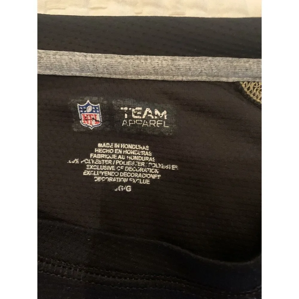 NFL New Orleans Saints Pullover Men's‎ Large Black Crew Neck Cotton Long Slv